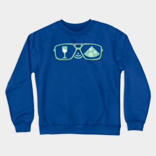 Wine Cheese Glasses Podcast Crewneck Sweatshirt